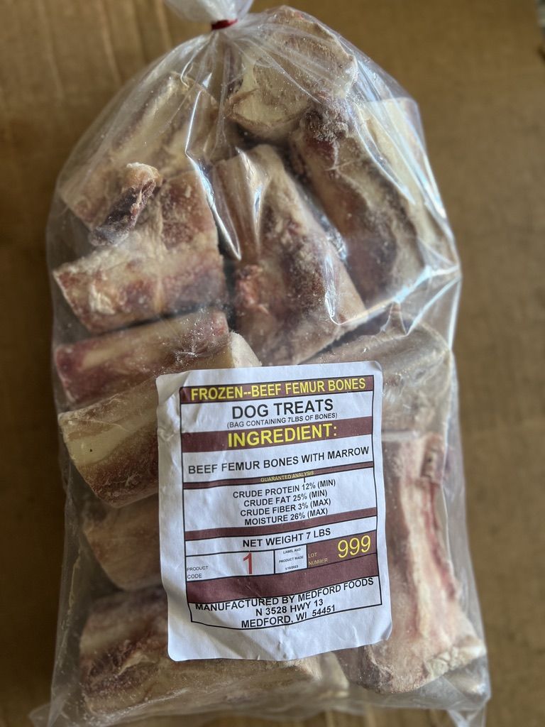 BAG OF BEEF FEMUR BONES 3-4 INCH 7LBS $28 - DMV Raw Feeders - DMV Raw ...