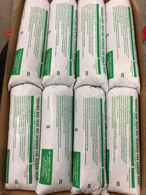 BEEF TRIPE–GREEN-COARSE GRIND–TUBED (8) 5LB TUBES 40LBS $3.05 PER LB ...
